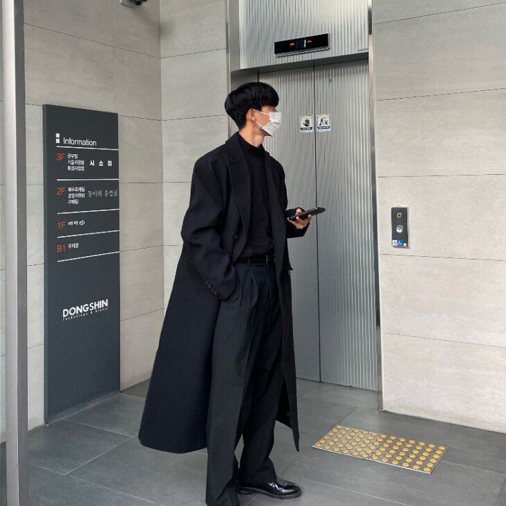 816B-DY1000-P120韩呢子大衣男英伦风休闲超长外套，男装毛呢大衣，星座816B