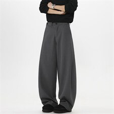 春秋美式高街休闲裤男女垂感阔腿西裤长裤纯色西装裤宽松直筒裤子，男装西服套装，电商A443