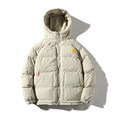 【】A003-HY8010-P125冬装新款笑脸印花连帽棉衣港风平铺1，男装棉衣，电商A003