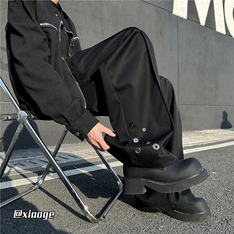 XZ616春季重磅趣味撞色纽扣拼接缉明线休闲西裤TY2013P65控78,男装休闲裤,星座512A（原616）