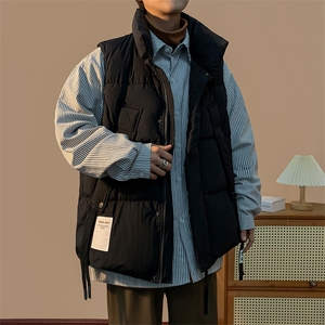 A907-P50 2024新款冬季加厚背心羽绒马甲男美式oversize潮牌棉服图片