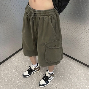 工装短裤男女韩版潮流高街帅气大口袋2026夏季ins五分裤K6285-P35图片