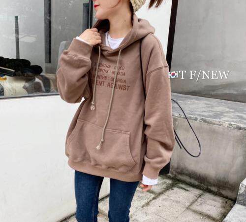 时尚宽松简约字母帽子卫衣，女装卫衣/绒衫，简单小珍