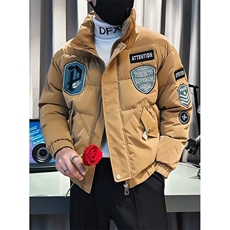 冬季翻领贴标棉服外套男休闲痞帅飞行员外套百搭棉衣M8021，男装棉衣，星座1116A（原606A-3）