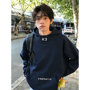 新款连帽卫衣男女韩版宽松设计感小众小个子上衣套头WX96
