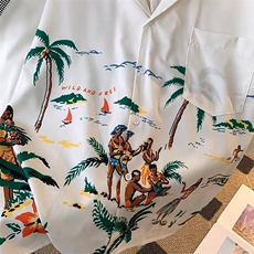 夏威夷沙滩衬衫男士短袖韩版潮流印花2024夏季ins外套CY820-P34，男装衬衫，星座412-3