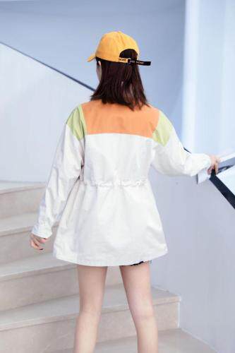 2021春款撞色风衣外套，女装风衣，红雀纺