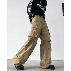 美式街头多口袋微喇叭工装裤男复古高街百搭休闲长裤K5861-P63，男装工装外套，星座412-2