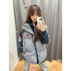 1506-1/MJ11101/P53美式无袖格子坎肩棉衣马甲女，男装棉衣，星座1506-1