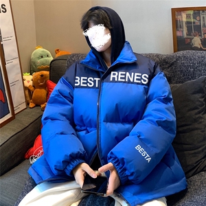 冬宽松加棉撞色简约字母北面棉衣棉服外套MY6253特价P85控138图片