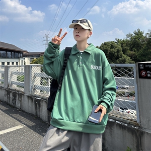 POLO衫男韩版潮流字母高街帅气2023秋冬新款ins宽松外套WB136-P38