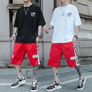 夏季短袖t恤男士套装帅气潮男潮牌韩版潮流衣服DS773T图片