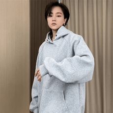 抖音得物品质26春装美式高街曼巴棉古铜两粒扣连帽套头卫衣外套，女装短外套，电商A443