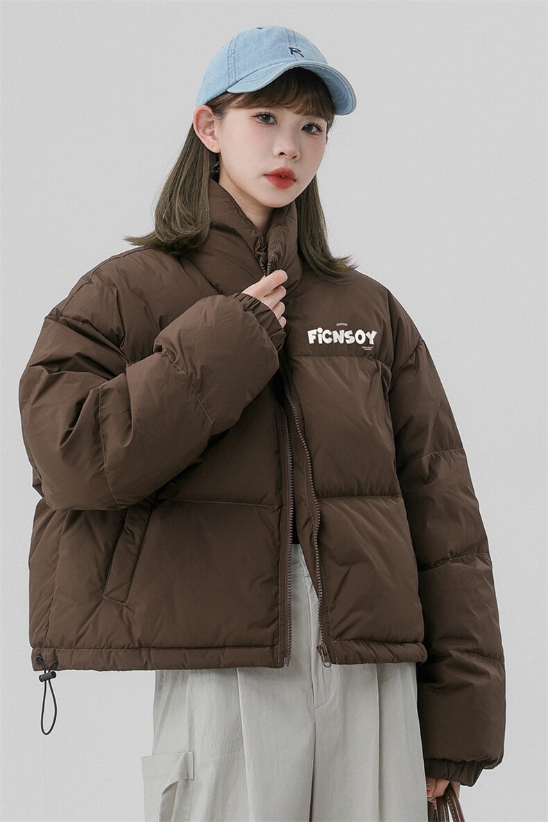 中性风23冬季时尚百搭宽松字母印花棉服外套MY502P85控118,男装棉衣,A247A
