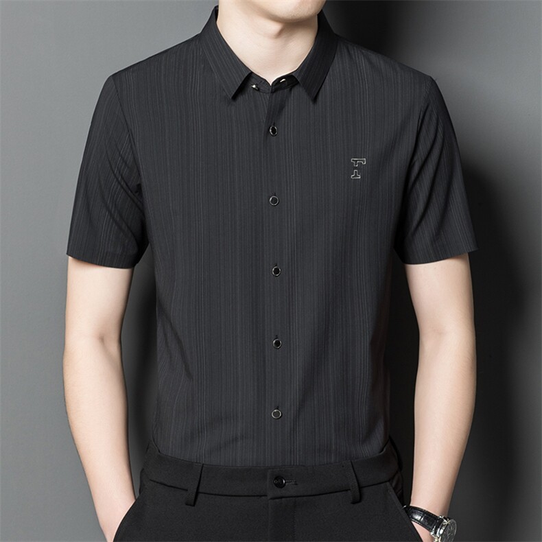 Y4301钱塘2020-2夏季男士精品商务休闲短袖衬衫P70,男装衬衫,钱塘207-2