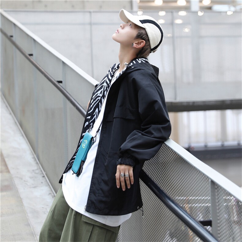 外套男春秋季ins港风潮牌两面穿衣服韩版潮流百搭夹克JK3204-p65,男装夹克,星座1008
