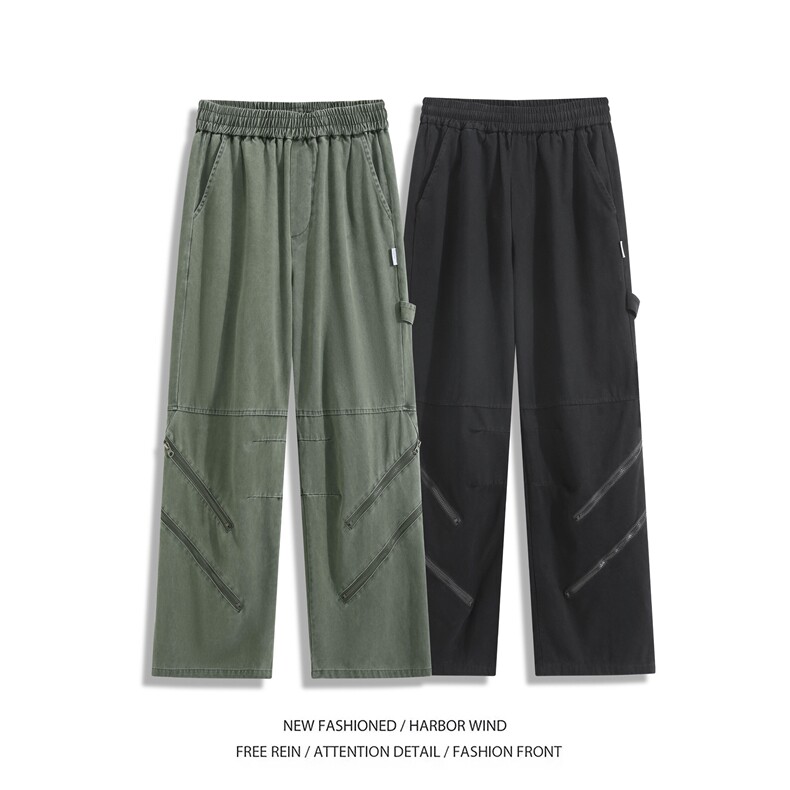 抖音品质春夏新款潮流工装拉链宽松休闲裤B315-K25713-特p53控98,男装休闲裤,电商B315