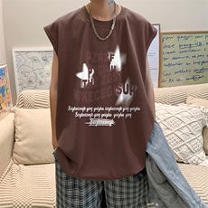 量大优供视频得物直播品质220克夏季纯棉背心无袖T恤WB107，男装T恤，电商A486