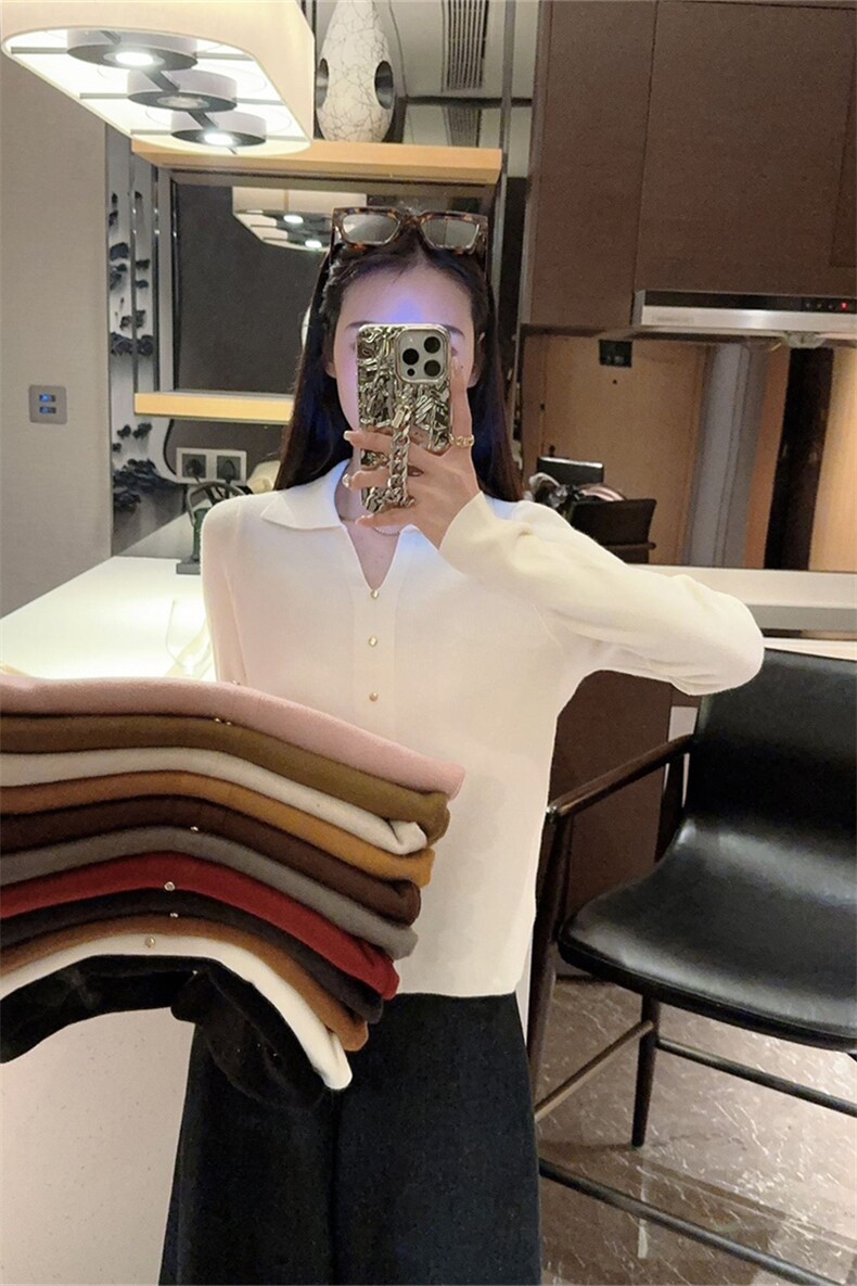 优雅知性红色针织衫展现女性魅力与气质,针织衫/毛衣,暖姿羊绒