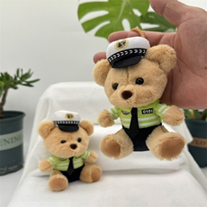 麦田娃娃 交警小熊	网红挂件多种类玩偶小型可爱钥匙扣抛洒搞怪