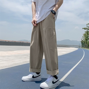 潮牌工装裤男宽松直筒休闲日系原宿风大口袋阔腿长裤K0746-P38图片