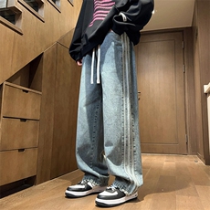 供抖音主推牛仔裤男宽松阔腿裤416B-1-NH761-P55限78，男装牛仔裤，星座416B-1