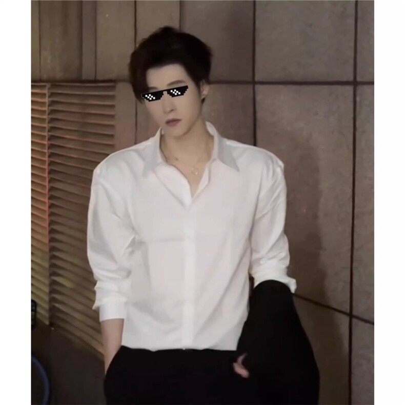 白色长袖衬衫男潮牌dk制服潮流宽松西服套装高校学生毕业照JK班服，男装西服套装，星座601-1