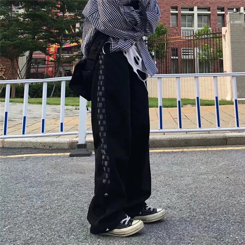 美式高街复古牛仔裤男嘻哈hiphop直筒宽松坠感垂感长裤HN915-P40,男装牛仔裤,星座1008-2