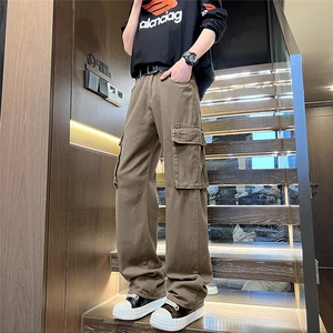 工装牛仔裤男2025春季新款美式复古潮牌宽松直筒休闲裤子N223-P48图片