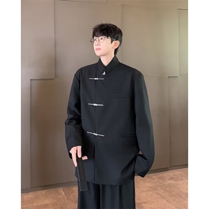 F447 P58新款秋装男生休闲西装中式西服外套时尚宽松休闲图片