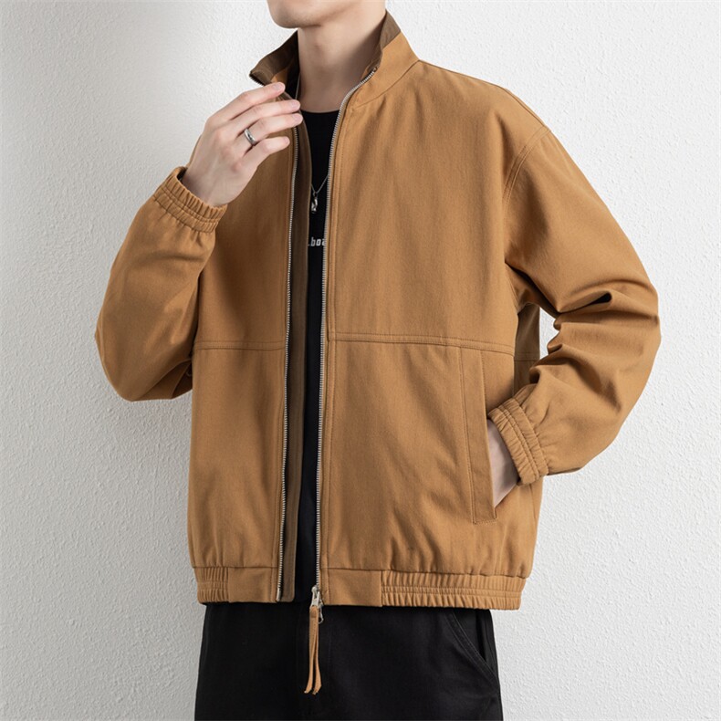 2025新款现货纯棉夹克男宽松立领上衣外套DSA157B-J2568-P85图片