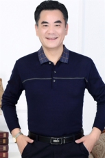 中老年长袖t恤男爸爸秋装上衣中年秋衣打底衫春秋季商务薄款卫衣，男装卫衣，电商B212（原钱塘6029）