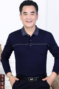 中老年长袖t恤男爸爸秋装上衣中年秋衣打底衫春秋季商务薄款卫衣图片