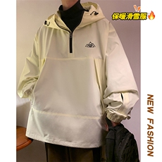 户外双板防水防风滑雪服男加绒内里中性风套头外套M79-P120控178，女装短外套，电商A001