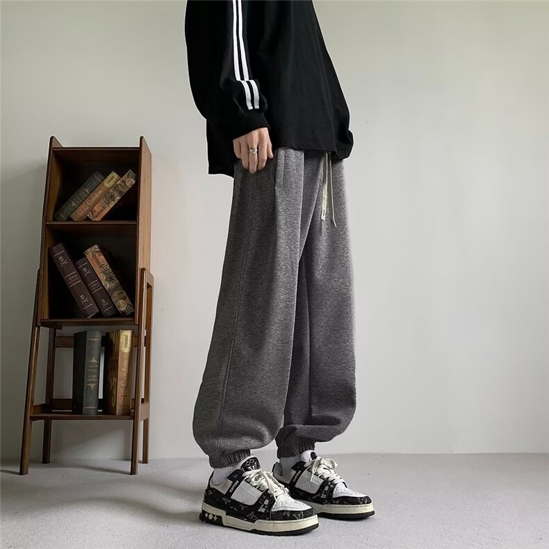 束脚卫裤男春秋新款日系复古宽松休闲百搭简约抽绳D322P35,男装休闲裤,星座1116-2