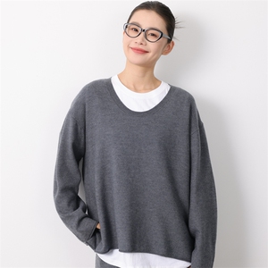 2025年秋季新款百搭女士圆领套头加厚精纺羊毛元宝针套裙，女装套装/套裙，庆大羊绒