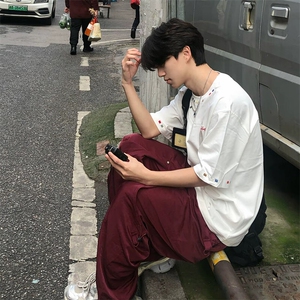 万针全刺绣工艺 高品质260克双纱纯棉美式高街短袖T恤 特P33图片
