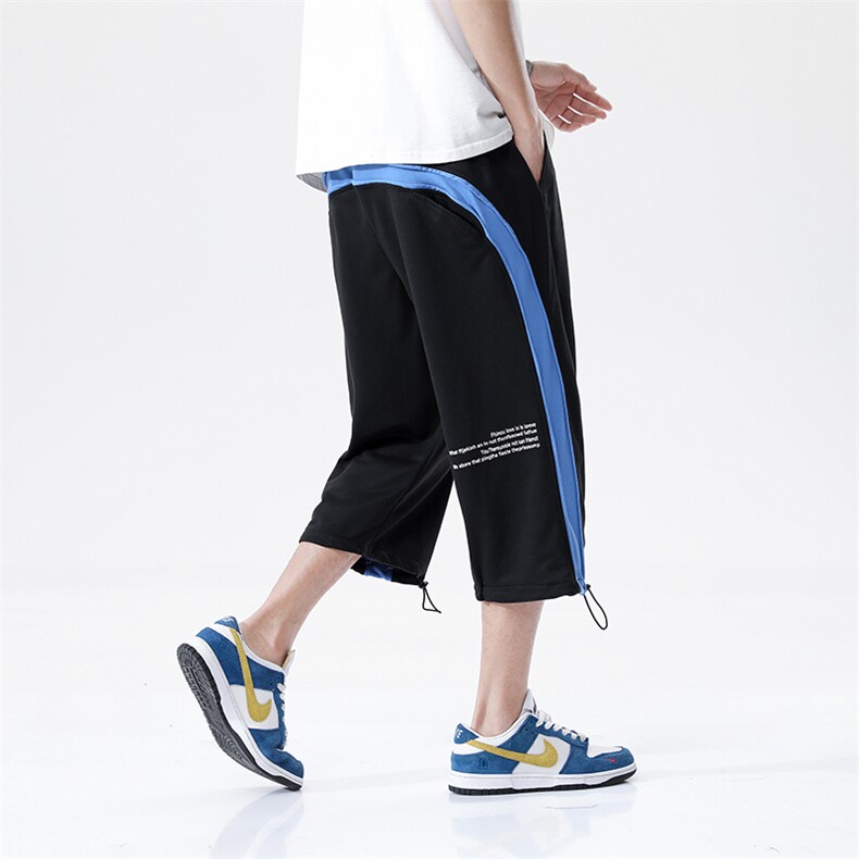 7XL-M港风2023夏季新款休闲裤七分裤男中性风男女学生中裤控价68,男装休闲裤,钱塘717(原712)