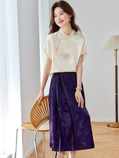 新中式国风套装女2025年夏季新款高级感减龄改良旗袍马面裙两件套，女装套装/套裙，新依时派