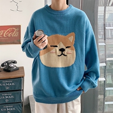 2023秋冬新款小猫图案港风男士毛衣中性针织衫毛线M301P75，男装针织衫/毛衣，电商B220