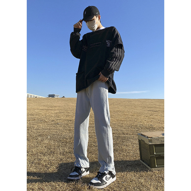 高街牛仔裤 裤脚拉链小脚裤 N361 P60 控79图片