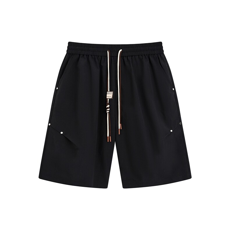 褶皱铆钉设计速干五分休闲短裤DK007平铺锦纶(S-2XL)TP22,男装休闲裤,电商A088