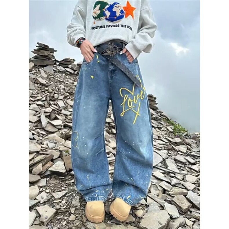 气质原宿文艺牛仔裤流行日系百搭新款简约时尚ins慵懒潮流，男装牛仔裤，星座506A