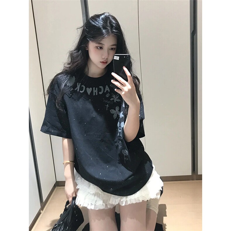万针全刺绣工艺抖音得物高品质260克重磅纯棉双纱美式高街短袖T恤,男装T恤,电商A486-1