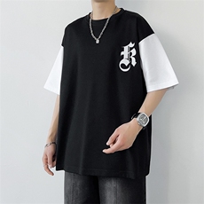 冰氧仿短袖港风白墙夏季T恤休闲百搭字母印花男上衣TC3151-P24，男装T恤，星座717