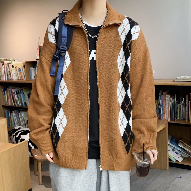 圆领毛衣男港味2023秋季复古日系加厚毛衣针织衫M0136P58,男装针织衫/毛衣,星座1116-2