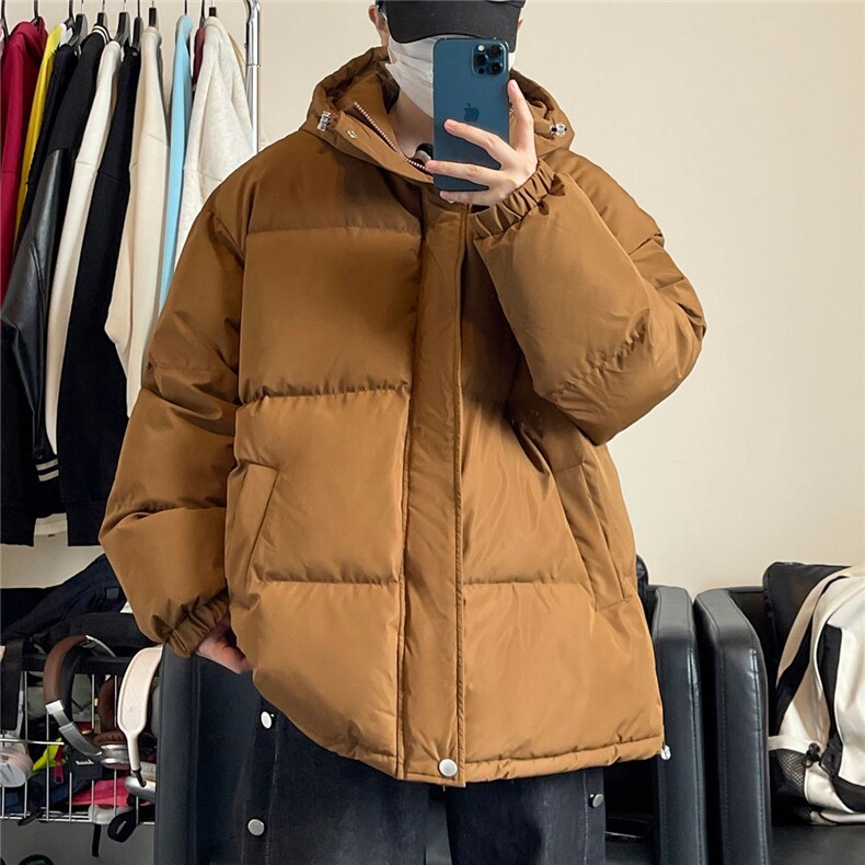 宽松纯色大码休闲加厚保暖连帽棉服棉衣外套M5227-P55【特价】,男装棉衣,电商A007