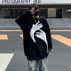 潮美式抽象男女秋冬季慵懒风情侣装潮牌宽松针织衫MY245/P50，男装针织衫/毛衣，星座506