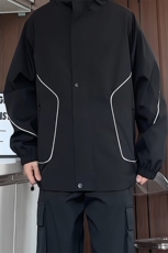 JK103/P65秋装冲锋衣防水夹克男款潮宽松大码连帽外套，男装夹克，电商基地A050
