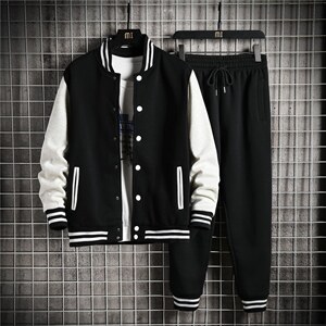 大码宽松棒球服卫衣套装情侣运动套装潮XZ102A-4-8600-P95图片